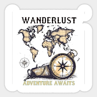 Wanderlust Adventure Awaits Sticker